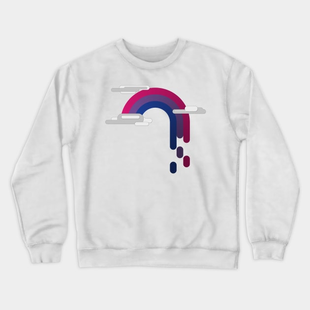 Bisexual Pride Flag Minimalist Drip Rainbow Design Crewneck Sweatshirt by LiveLoudGraphics